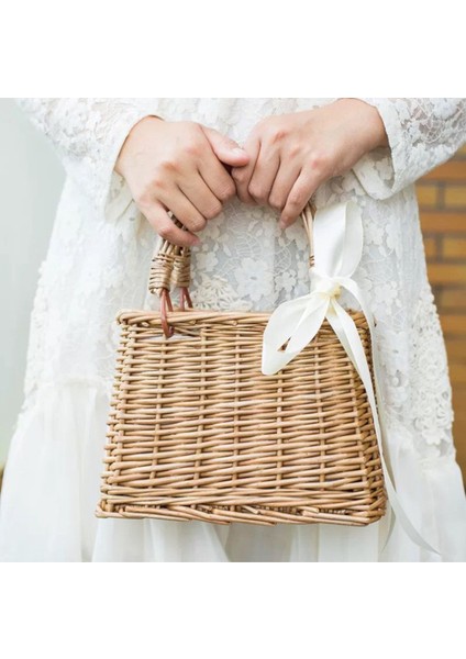 Bayan Kızlar Hasır Çanta Yaz Plaj Rattan Sepet Tote Çanta Plaj Çanta Dikdörtgen (Yurt Dışından) fiyatları