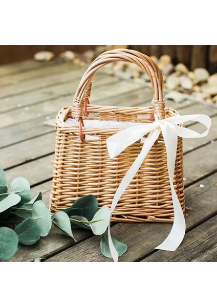 Bayan Kızlar Hasır Çanta Yaz Plaj Rattan Sepet Tote Çanta Plaj Çanta Dikdörtgen (Yurt Dışından) fırsatları