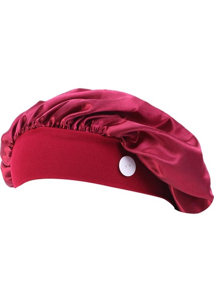 Bayan Erkek Saten Saten Scrub Doktor Hemşire Beanie Hat Chemo Hat Uyku Bonnet Şarap Kırmızı (Yurt Dışından) fiyatları