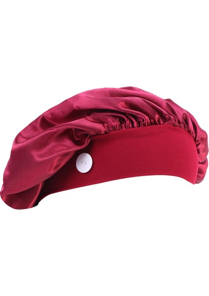 Bayan Erkek Saten Saten Scrub Doktor Hemşire Beanie Hat Chemo Hat Uyku Bonnet Şarap Kırmızı (Yurt Dışından) fırsatları