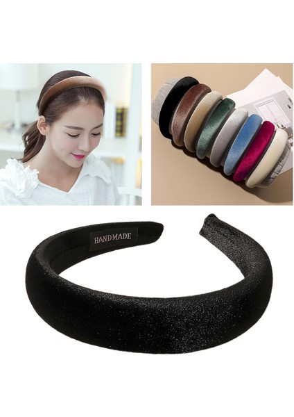Klasik Yastıklı Kafa Puf Hairbands Vintage Tarzı Kadınlar Için Siyah Saç Bantları Siyah (Yurt Dışından) modelleri