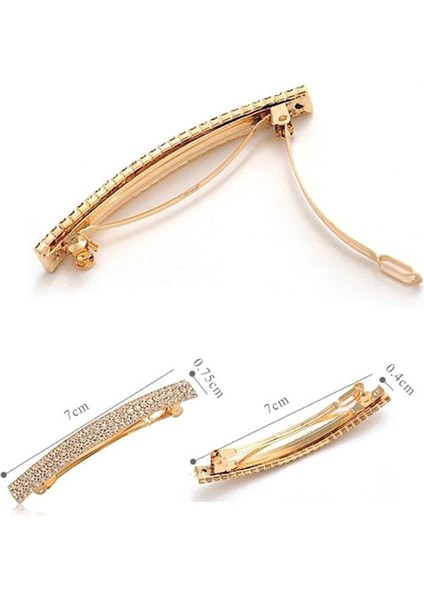 4xautomatik Rhinestone Fransız Barrette Büyük Saç Klipli Saç Tokası Saç Aksanları Altın 4 Adet (Yurt Dışından) modelleri