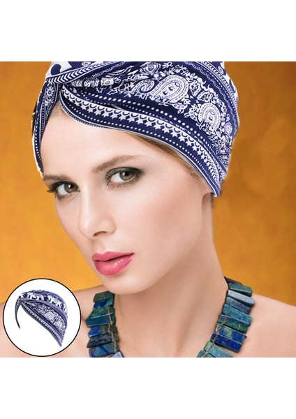 Kemo Kapaklar Baskı Elastik Beanie Başörtüsü Kapağı Şapka Türban Şapkası Kafa Örtüsü Lacivert Fil (Yurt Dışından)