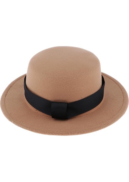 Klasik Fedora Şapkası Geniş Brim Dome Top Caz Şapka Erkekler Derby Trilby Hat Bowler Khaki (Yurt Dışından) indirimleri