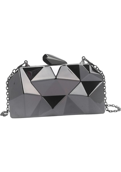 Zarif Akşam Çanta Debriyaj Çantası Bayanlar Parti Blacka Için Benzersiz Elmas Şekil Tasarımı (Yurt Dışından)