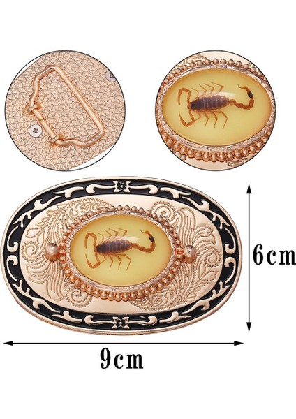 Erkekler Batı Akrep Kemer Tokalı Alaşım Deri Kemerler Için Klasik Toka Altın (Yurt Dışından)
