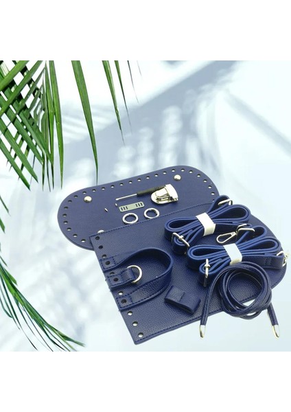 Deri Torba Dip Mat Pedi Flep Kapağı Çekme Torbası Toka Çanta Parçaları Mavi (Yurt Dışından) fırsatları