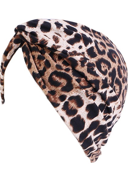 Kemo Kapaklar Baskı Elastik Beanie Başörtüsü Kapağı Şapka Türban Şapkası Başwrap Leopar (Yurt Dışından)