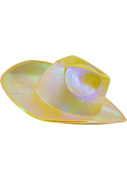 Kovboy Parti Şapka Parlak Komik Şapkalar Cowgirl Şapka Rave Kapakları Karnaval Disko Sarı (Yurt Dışından)