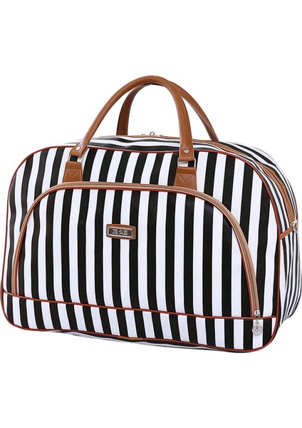 20L Lady Pu Gece Seyahat Hafta Sonu El Bagaj Tote Çanta Su Geçirmez - Siyah Beyaz Çizgiler (Yurt Dışından) fiyatları