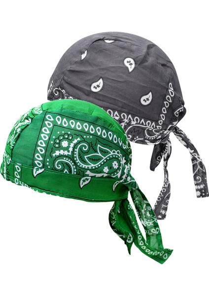 Bisiklet Korsan Şapkaları Bandana Beanie Kask Astar Baş Sargısı Faresi Yeşil Koyu Gri (Yurt Dışından)