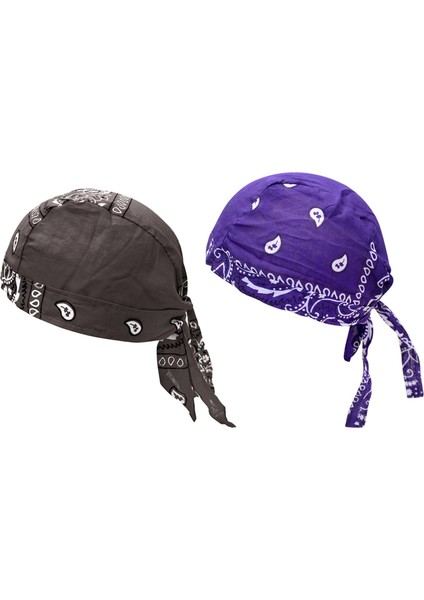 Bisiklet Korsan Şapkaları Bandana Beanie Kask Astar Baş Sargısı Atar Mor Kahverengi (Yurt Dışından)