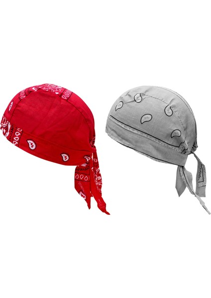 Bisiklet Korsan Şapkaları Bandana Beanie Kask Astar Baş Sargısı Faresi Kırmızı Açık Gri (Yurt Dışından)