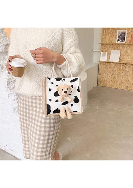Karikatür El Çantası Tote ile Ayı Bebek Dayanıklı Ip Sapı Güzel Beden Için Güzel (Yurt Dışından) fiyatları