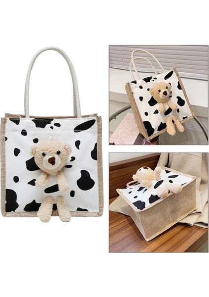 Karikatür El Çantası Tote ile Ayı Bebek Dayanıklı Ip Sapı Güzel Beden Için Güzel (Yurt Dışından) indirimleri