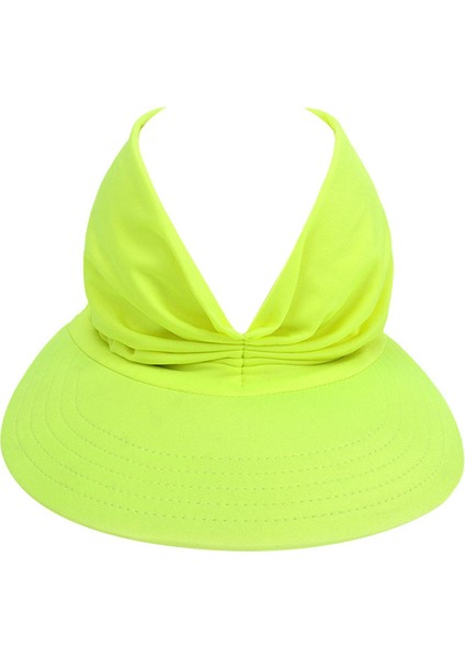 Elastik Kadın Yaz Vizörü Anti-Ultraviyole Gündelik Şapka Günlük Koşu Kampı Sarı (Yurt Dışından)