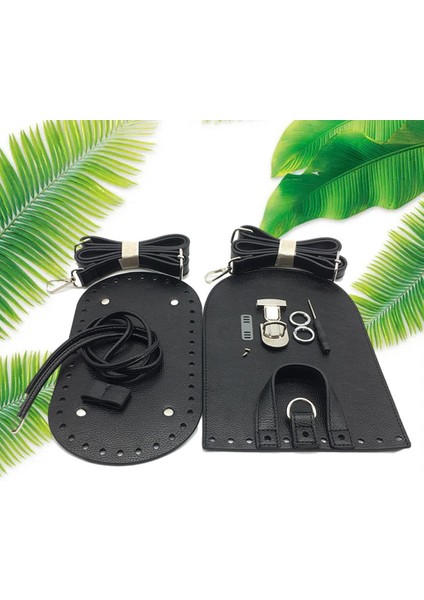 Deri Torba Dip Mat Pedi Flep Kapağı Çekme Çantası Toka Çanta Yapım Parçaları Siyah (Yurt Dışından) modelleri