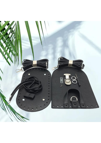 Deri Torba Dip Mat Pedi Flep Kapağı Çekme Çantası Toka Çanta Yapım Parçaları Siyah (Yurt Dışından) indirimleri