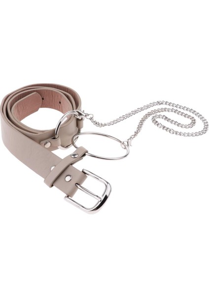 Prettyia Kadınlar Moda Pu Deri Kemer Ayarlanabilir Bel Kemeri ile Metal Yüzük Haki (Yurt Dışından)