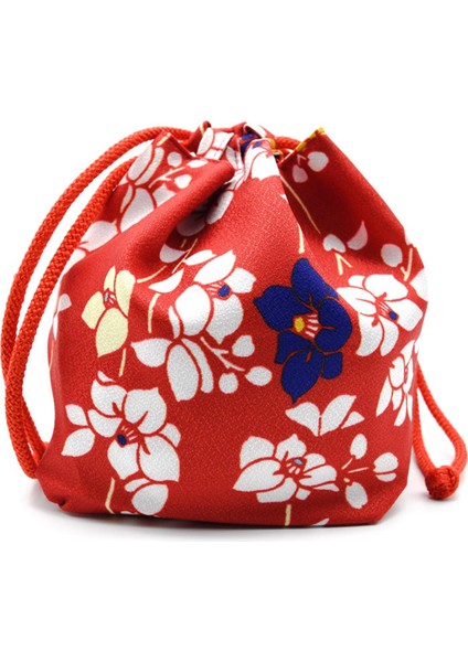 Japon Çanta Yukata Makyaj Sikke Çanta Ev Öğle Yemeği Çantası Tote Kılıfı Kırmızı (Yurt Dışından) fırsatları