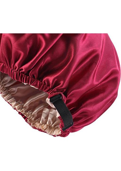 2 Adet Saten Ipek Bonnet Gece Uyku Caps Şapka Kıvırcık Doğal Saçlar Için (Yurt Dışından)