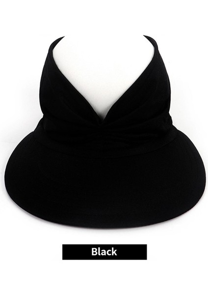 Elastik Kadınlar Yaz Vizörü Oyuk Üst Açık Güneş Koruma Şapkası Gorras Cpas Siyah (Yurt Dışından) modelleri