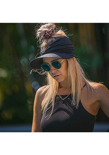 Elastik Kadınlar Yaz Vizörü Oyuk Üst Açık Güneş Koruma Şapkası Gorras Cpas Siyah (Yurt Dışından) fırsatları