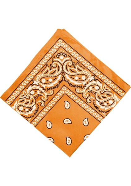 % 100 Pamuk Paisley Kovboy Bandana Eşarp Kafa Şarfı Saç Band Kerchief Turuncu (Yurt Dışından) fiyatları