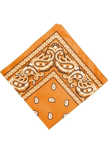 % 100 Pamuk Paisley Kovboy Bandana Eşarp Kafa Şarfı Saç Band Kerchief Turuncu (Yurt Dışından) modelleri