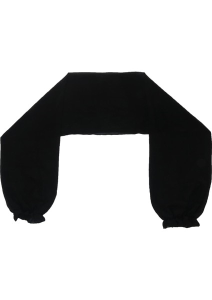 Kadın Şifon Uzun Kollu Shrug Cape Battaniye Wrap Panço Şal Siyah Tops (Yurt Dışından) modelleri