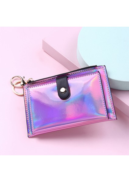 Women Cüzdan Bifold Para Cep Kartı Tutucu Çanta Keychain Mor (Yurt Dışından) fırsatları