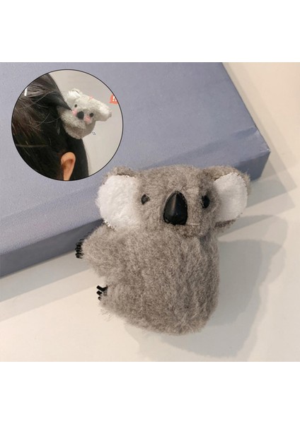 Peluş Koala Saç Klipler Firkete Barrette Sopa Bayan Kızlar Için Saç Şekillendirici Gri (Yurt Dışından) modelleri