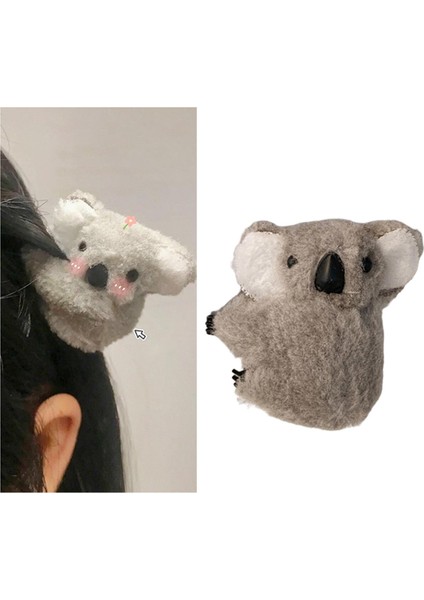 Peluş Koala Saç Klipler Firkete Barrette Sopa Bayan Kızlar Için Saç Şekillendirici Gri (Yurt Dışından) fırsatları