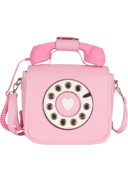 Kadınlar Telefon Şekilli Crossbody Çanta Alışveriş Messenger Omuz Çantası Kılıf Pembe (Yurt Dışından)