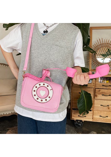 Kadınlar Telefon Şekilli Crossbody Çanta Alışveriş Messenger Omuz Çantası Kılıf Pembe (Yurt Dışından) modelleri