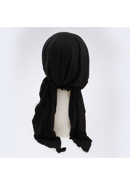 Kadın Yumuşak Beanie Hat Kanser Saç Deskesi Ön Bağlı Türban Eşarp Kara Siyah (Yurt Dışından) modelleri