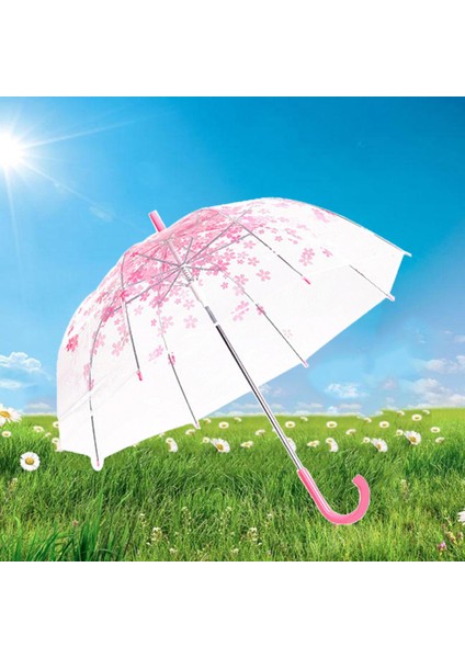 Şeffaf Şemsiye Sakura Hafif Rüzgar Geçirmez Dış Çubuk Şemsiye (Yurt Dışından) fırsatları