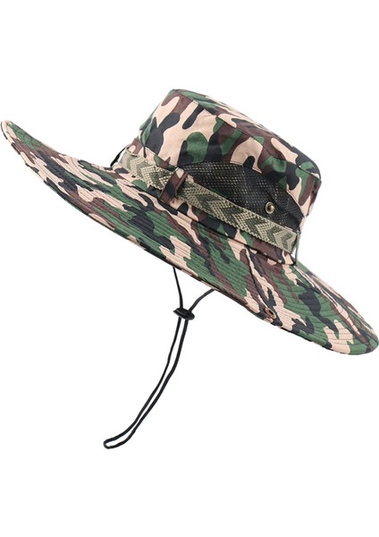 Erkek Güneş Şapkı Yaz Uv Koruma Geniş Kemeri Şapk Rüzgar Geçirmez Balıkçılık Şapkası Yeşil Camo 1 (Yurt Dışından) fiyatları