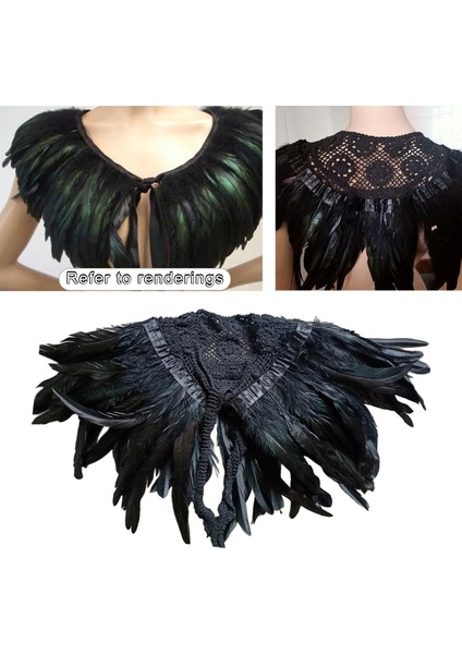 Sahte Tüy Şal Tüyü Gotik Yelek Avcıları Festival Kadınları Için Kuğu Eksik (Yurt Dışından)
