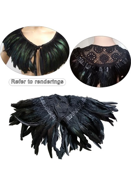 Sahte Tüy Şal Tüyü Gotik Yelek Avcıları Festival Kadınları Için Kuğu Eksik (Yurt Dışından)