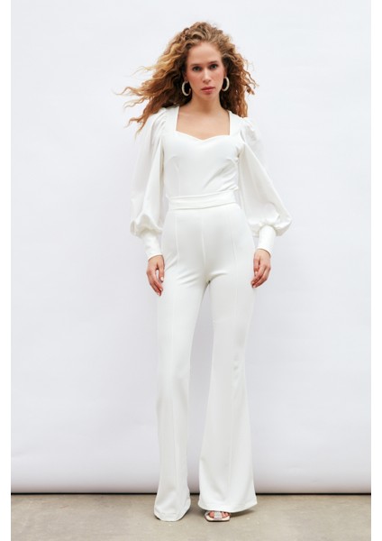 İspanyol Paça Pantolon - Ekru fırsatları