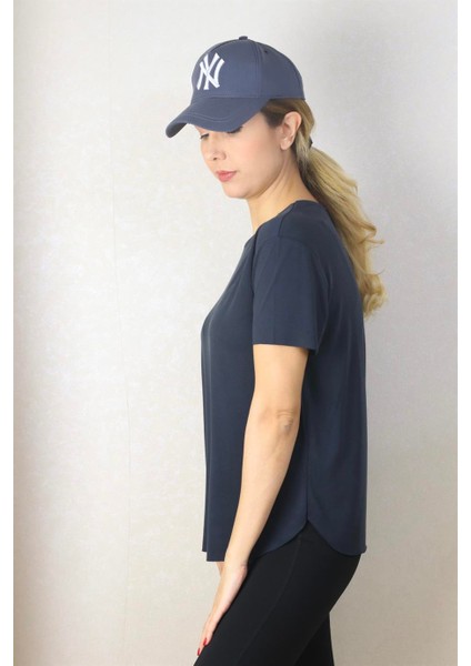 Kadın Antrasit Modal Lazerkesim T-Shirt