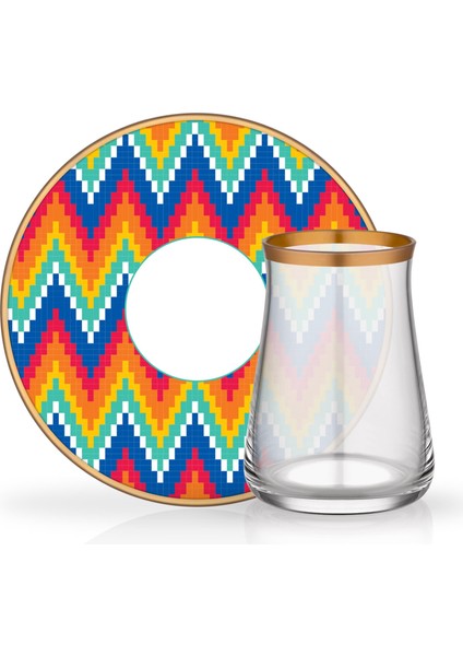 Colored 1 Kişilik Çay Set