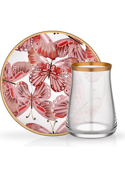 Venüs Kırmızı 1 Kişilik Çay Set