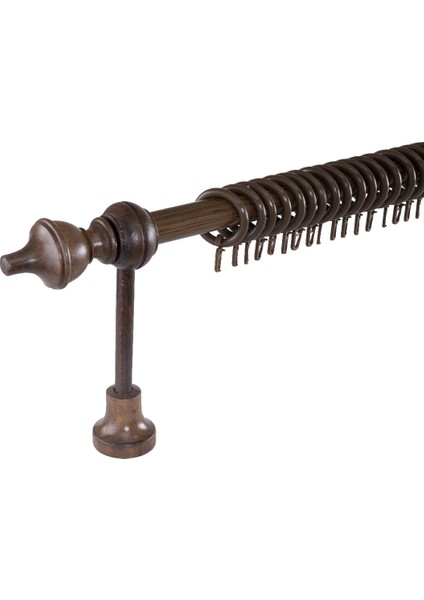 Demonte Modern Başlıklı Ceviz Ahşap Rustik Perde Askısı - Raysız fiyatları