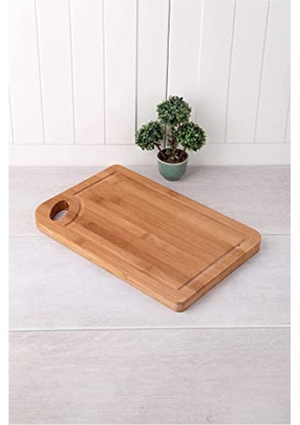 Bambu Ekmek Kesim Tahtası Modern Ahşap Kesim Panosu 20X30 cm