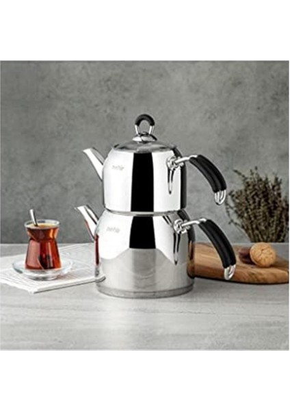 Modern Mini Çelik Çaydanlık Takımı