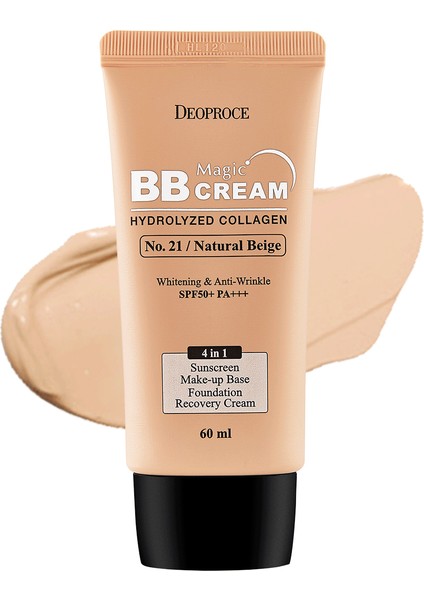 DEOPROCE Deniz Kolajeni İçeren Yoğun Kapatıcı BB Krem SPF50+ PA+++ NO:21 60ml Magic BB Cream