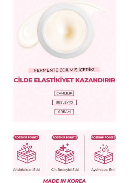 PEKAH Kuşburnu Özü İçeren Yoğun Besleyici, Nemlendirici, Canlandırıcı ve  Krem 50ml