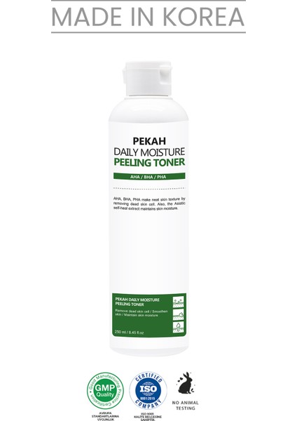 PEKAH AHA-BHA İçeren Günlük Kullanıma Uygun Peeling Etkili Tonik 250ml (Büyük Boy)